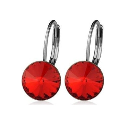 Nubis ocelové náušnice s krystaly Swarovski light siam NBS08-LSI