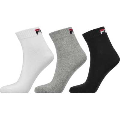 Fila ponožky QUARTER PLAIN SOCKS 3P čierna biela sivá
