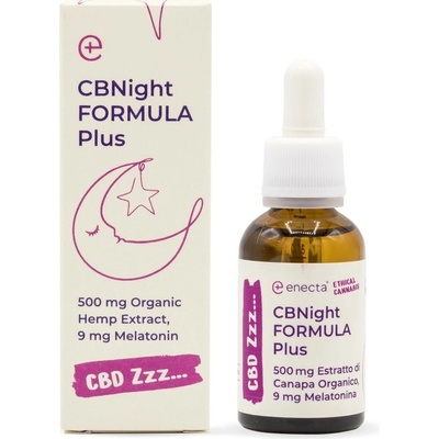 *Enecta CBNight Formula PLUS konopný olej s melatonínom, 500 mg organického konopného extraktu, 30 ml