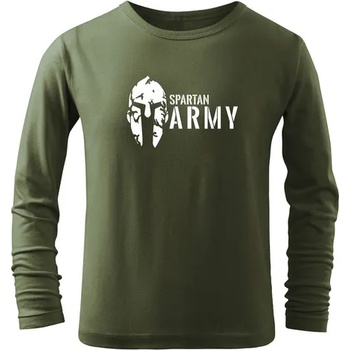DRAGOWA детска тениска с дълъг ръкав, Spartan Army, маслиненозелена (7179)