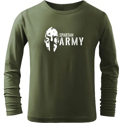 DRAGOWA детска тениска с дълъг ръкав, Spartan Army, маслиненозелена (7179)