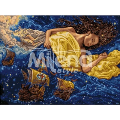 Milena Style Кораби в нощта - гоблен със схема конци dmc 1: 4