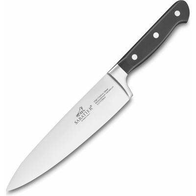Kuchársky nôž PLUTON 20 cm, nerezové nity, čierna, Lion Sabatier