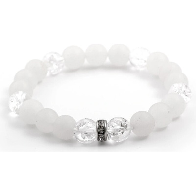 Agato Korálkový náramok z jadeitu a krištáľu MINK29/17