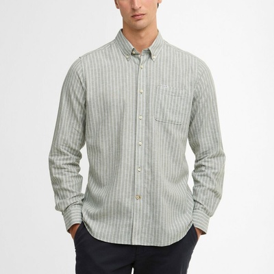 Barbour Nelson pruhovaná košel'a dlouhý rukáv Tailored bleached olive