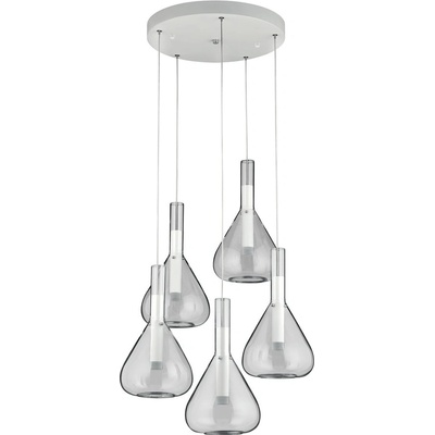 CINQUE Бяло LED висящо осветително тяло със стъклен абажур ø 55 cm Cipera - CINQUE (345030531)