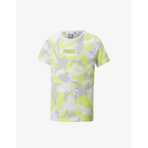 PUMA Alpha All Over Print Tee White/Yellow - magazinko