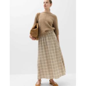 Marks & Spencer Карирана миди полa А-силует с висок процент памук Marks & Spencer бежов Marks & Spencer | Bezhov | ЖЕНИ | 8 REG