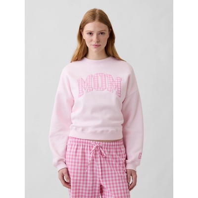 GAP Oversize mikina s logom Mom ružová