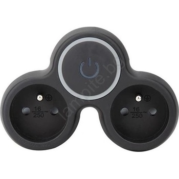 Solight P105B - Черен разклонител с ключ, 2x 10A (SL1711)