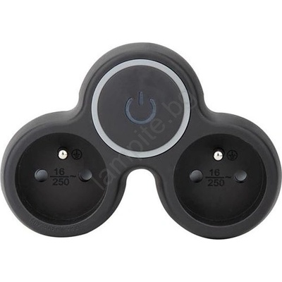 Solight P105B - Черен разклонител с ключ, 2x 10A (SL1711)