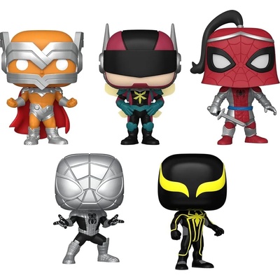 Funko Комплект фигури Funko POP! Marvel: Spider-Man - Prodigy, The Hornet, Prince of Arachne, Spider-Armor MK I, Spider-Armor MK II (Amazon Exclusive) (073296)