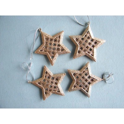 Dekorácia závesná Hviezda Glitter 9,5 cm 1ks