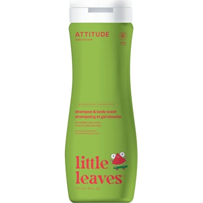 ATTITUDE Little Leaves 2-в-1 Шампоан и Гел за Душ - Диня и Кокос, Attitude