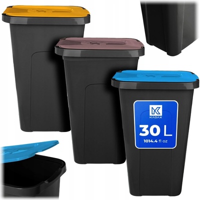Kadax KOŠE NA ODPADKY 30 L PRO TŘÍDĚNÍ ODPADU, SADA 3 KS
