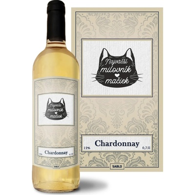 Sablio Najväščí milovník mačiek Chardonnay biele suché víno 12 % 0,75 l (čistá fľaša)