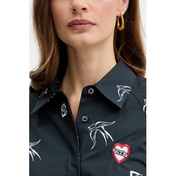 PINKO Памучна рокля Pinko в черно къса със стандартна кройка 105476 A2QA (105476.A2QA)