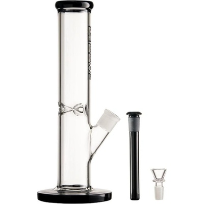 Groove Straight Tube 30.5 cm Black and Clear skleněný bong – Zboží Dáma