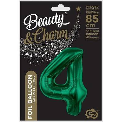 Godan Fóliový balónek B&C číslo 4 lahvově zelený 85 cm