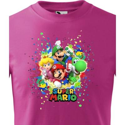 Dětské tričko Super Mario postavičky 2 PurpurováCanvas Dětské tričko Bezvatriko.cz 3221