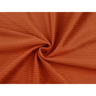 Prima-obchod Velvet / samet oděvní s řádkovanou strukturou, barva 13 oranžová dýňová