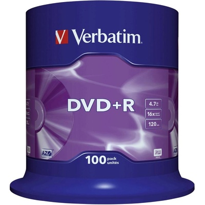 Verbatim DVD+R 4,7GB 16x, AZO, cakebox, 100ks (43551)