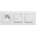 Legrand - Двоен еднополюсен ключ № 1 и розетка domo с бяла рамка NILOE STEP 250V (LR0049F)
