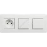 Legrand Legrand-Двоен еднополюсен ключ №1 и розетка domo 250V/16A с бяла рамка NILOE STEP (LR0049F)