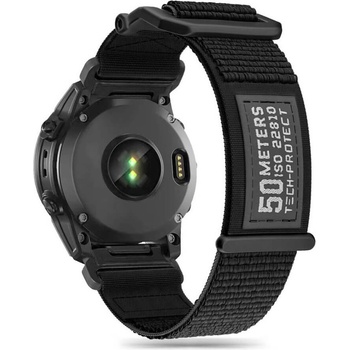 Image 1 of Tech-Protect Scout Watch Strap - изключително здрава текстилна каишка за Garmin Fenix 7X, Fenix 6X Pro, Fenix 6X, Fenix 5X Plus, Fenix 5X, Fenix 3HR, Fenix 3 (черен)