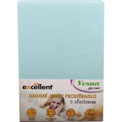 Vesna Prostěradlo jersey Excellent s elastanem světle modré 140x200