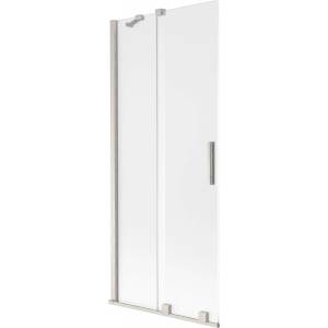 Mexen Velar двукрилен плъзгащ се параван за вана 80 x 150 cm, скреж, четкаван никел - 896-080-000-31-97 (896-080-000-31-97)