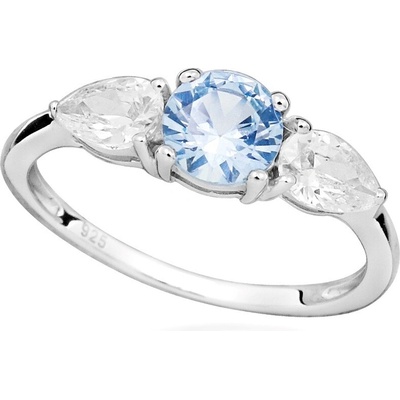 Silver Cat Stříbrný prsten se zirkony a syntetickým spinelem Colored stones SC658