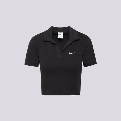 Nike Тениска W Nsw Essntl Ss Тениска Тип Поло Crp Топ дамски Дрехи Тениски DV7884-010 Черен XS (DV7884-010)