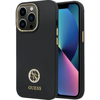 GUESS Кейс Guess GUHCP13LM4DGPK за iPhone 13 Pro / 13, черен, Silicone Logo Strass 4G (KXG0074200)