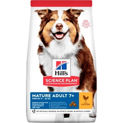 Hill’s science plan canine mature adult medium С ПИЛЕШКО - ПЪЛНОЦЕННА СУХА ХРАНА ЗА КУЧЕТА ОТ СРЕДНИ ПОРОДИ В НАПРЕДНАЛА ВЪЗРАСТ, ДО 25 КГ, НАД 7Г. 14 кг