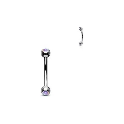 Šperky4U piercing do obočí zdobený opálem OB0001-A