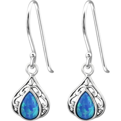 Lunica Stříbrné visací náušnice PACIFIC BLUE 0374