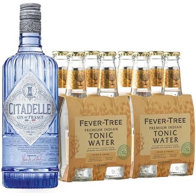 Citadelle Original 44,0% 0,7 l & Fever Tree Indian Tonic 8 x 0,2 l (set)