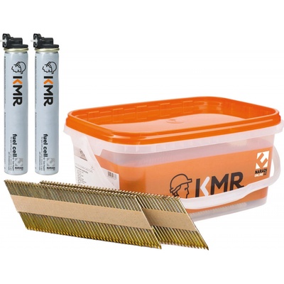 3,1x90mm D34 KMR - 2200 ks + 2x 80ml plynová náplň - Hladké klince do klincovačky