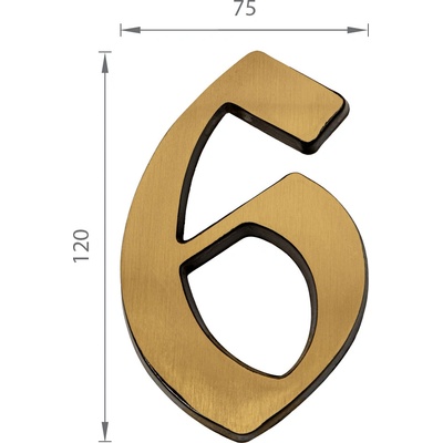 SS - DOMOVÁ ČÍSLICA "6" - 120 mm Výška: 125 mm