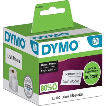 DYMO Етикет за име Бадж 41x89 подвижен бял (300) (S0722560)