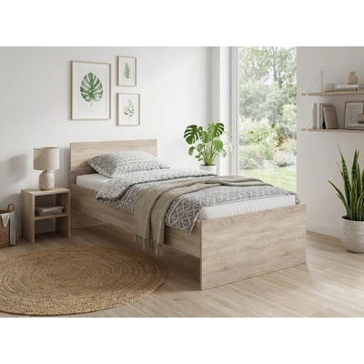 Textilomanie Elisa dub sonoma s lamelovým roštom Matrac Deluxe 10 cm