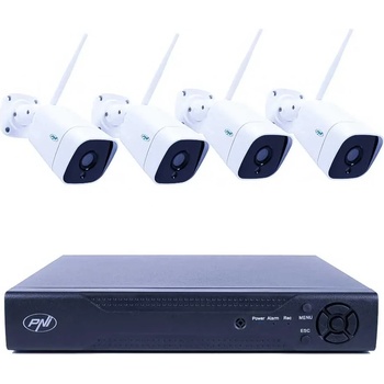 PNI IP716 NVR Комплект с 4 Камери PNI IP55 5MP Wi-Fi и Цветно Нощно Виждане (PNI-IP716-IP55)