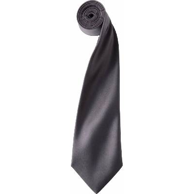 Premier Workwear Pánská saténová kravata PR750 Dark Grey