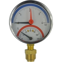 Klum termomanometr 0-4bar, 0-120 °C zadní vývod 1/2'' PR3080
