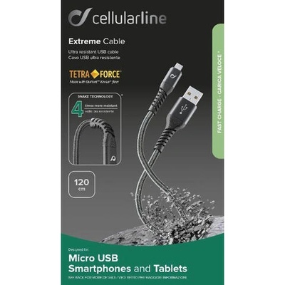 Cellularline Cellular line Tetra Force microUSB 120см (4821-infotel)