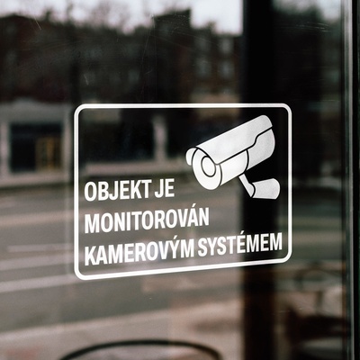 E-cut.cz Samolepka Objekt je monitorován kamerovým systémem - 10x7 cm – Zboží Živě