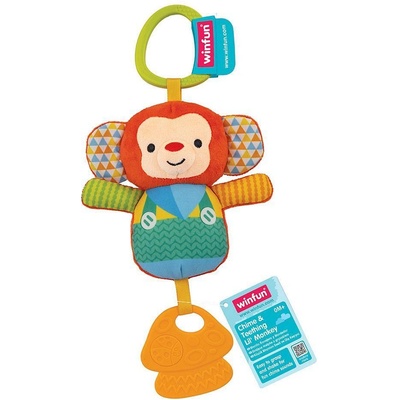WinFun Плюшена Дрънкалка Маймунка с Чесалка за Зъби (1012187f)