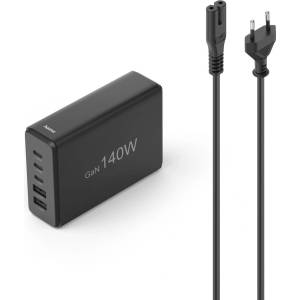 Hama Зарядна станция 140 W, GaN, Fast Charger, 3 x USB-C, 2 x USB-A, PD (201978) - pimpmypc
