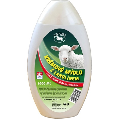 Ovčí věci krémové mýdlo s lanolinem a antimikrobiální přísadou 1000 ml